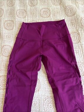 lululemon athletica Plum High-Rise Fitness Leggings with Side Lattice SIZE 6